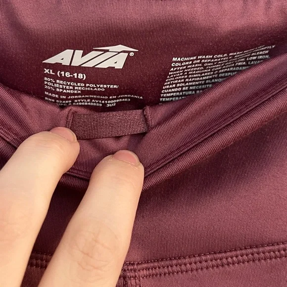 Avia XL Burgundy Bike Shorts 5" - Picture 3 of 3